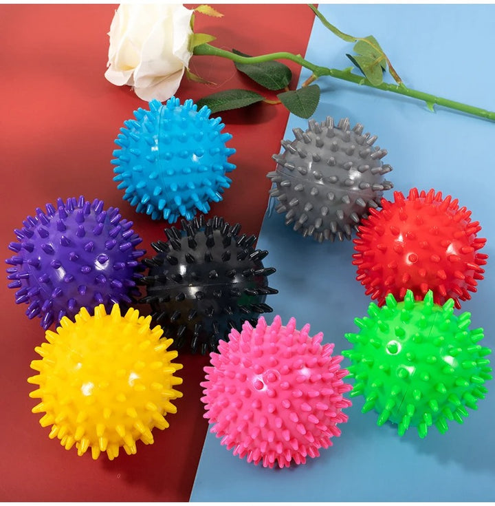 Premium PVC Spiky Massage Ball for Trigger Point Therapy, Pain Relief, and Plantar Fasciitis Treatment, 6cm Hedgehog Massage Ball for Foot & Hand Muscle Recovery