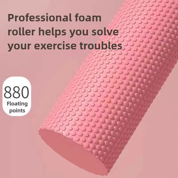 Premium EVA Foam Yoga Roller for Pilates & Home Workouts, 9.5cm Diameter, 29.7cm Length, Enhanced Hexagonal Design for Effective Muscle Recovery and Flexibility