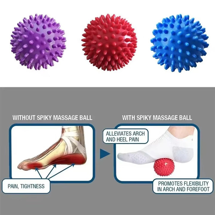 Premium PVC Spiky Massage Ball for Trigger Point Therapy, Pain Relief, and Plantar Fasciitis Treatment, 6cm Hedgehog Massage Ball for Foot & Hand Muscle Recovery