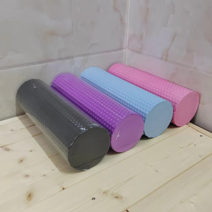 Premium EVA Foam Yoga Roller for Pilates & Home Workouts, 9.5cm Diameter, 29.7cm Length, Enhanced Hexagonal Design for Effective Muscle Recovery and Flexibility
