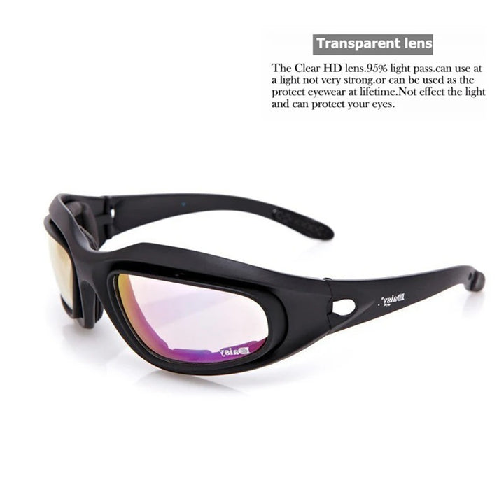 Premium Tactical Polarized Sport Glasses – UV Protection, Anti-Glare, 4 Lens Options for Shooting, Airsoft, Hunting, Hiking & Safety Eyewear