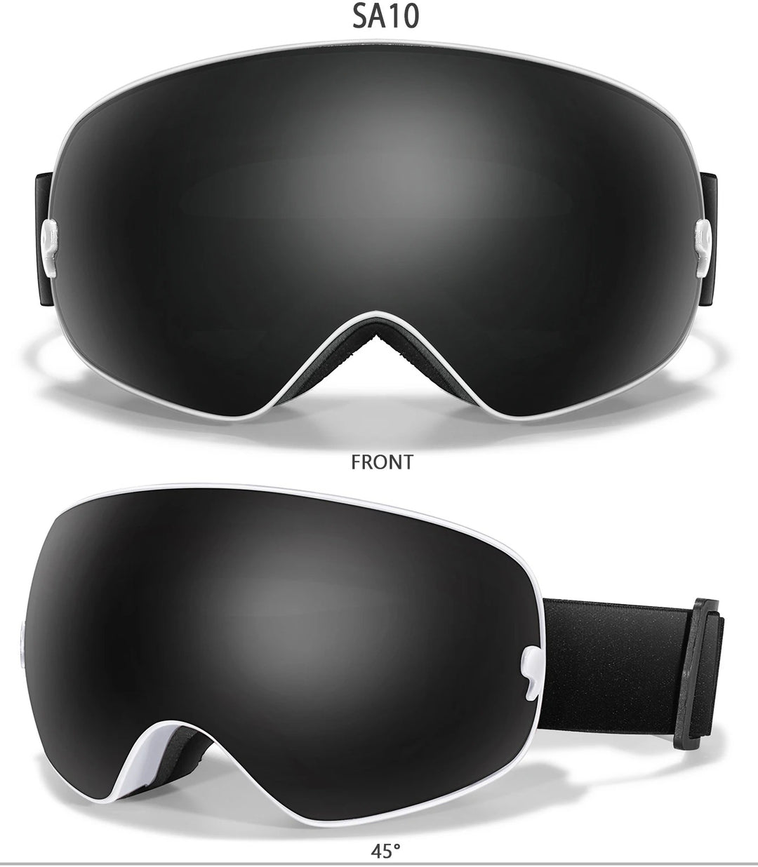 Premium Ski Goggles – Large Comma Spherical Design, Double-Layer Anti-Fog Lens, Winter Cycling & Sled Sports Glasses, Wide Field of View, Suitable for Myopia