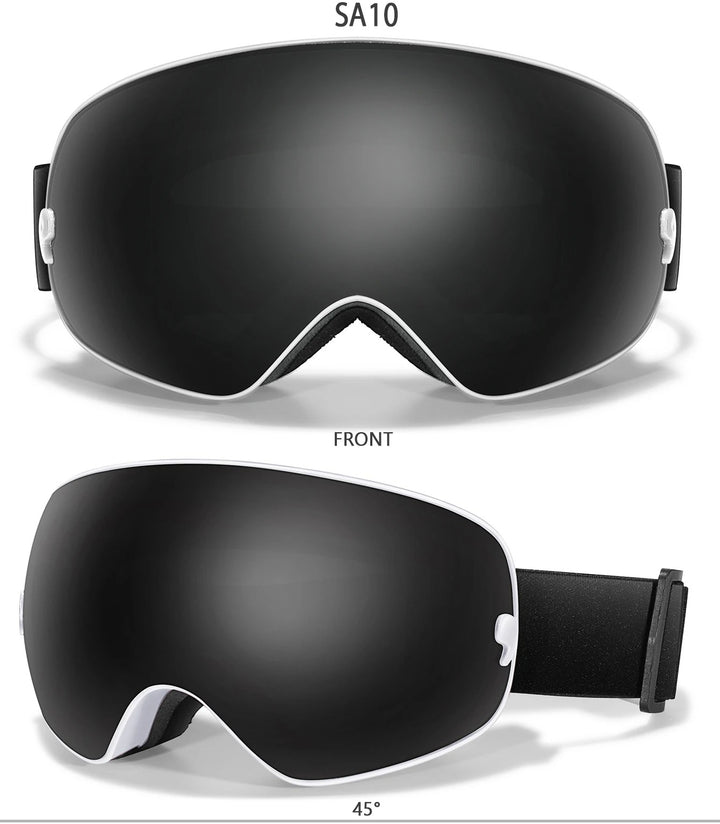 Premium Ski Goggles – Large Comma Spherical Design, Double-Layer Anti-Fog Lens, Winter Cycling & Sled Sports Glasses, Wide Field of View, Suitable for Myopia