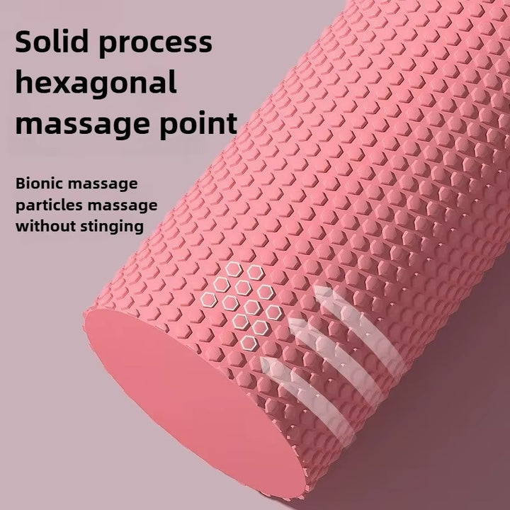 Premium EVA Foam Yoga Roller for Pilates & Home Workouts, 9.5cm Diameter, 29.7cm Length, Enhanced Hexagonal Design for Effective Muscle Recovery and Flexibility