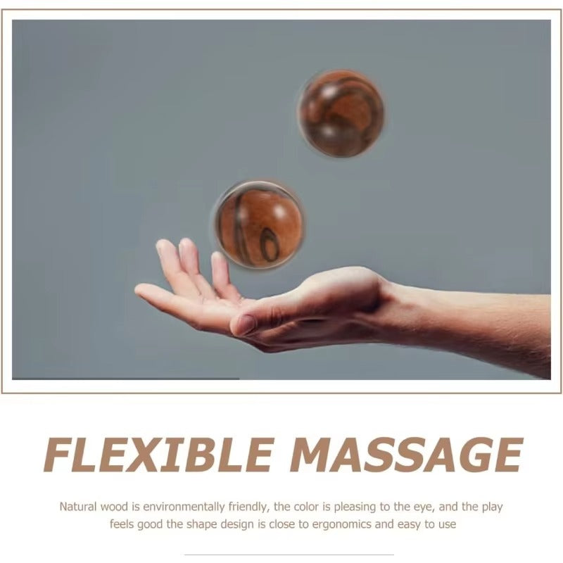Premium Wooden Massage Balls for Hand Exercise, Stress Relief, and Finger Strength – Set of 2, Ideal for Arthritis, Carpal Tunnel, and Rehabilitation