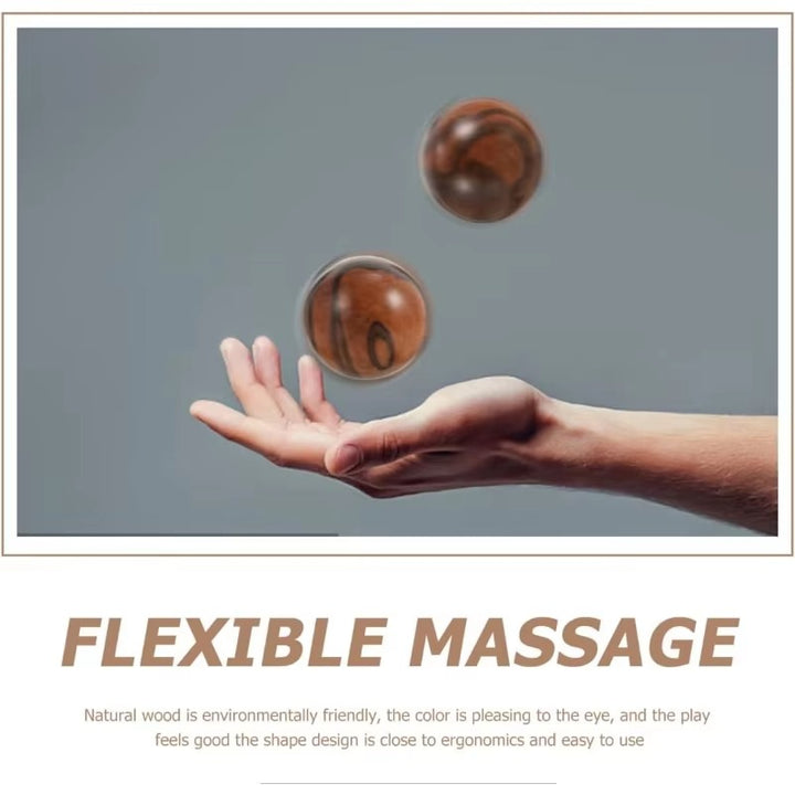 Premium Wooden Massage Balls for Hand Exercise, Stress Relief, and Finger Strength – Set of 2, Ideal for Arthritis, Carpal Tunnel, and Rehabilitation