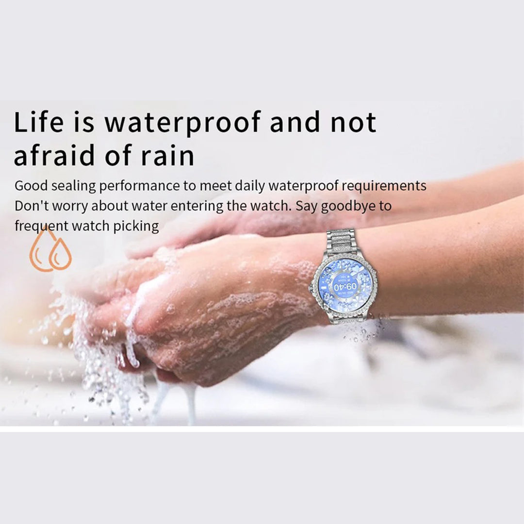 Premium Fashion Smartwatch for Women, 1.04" AMOLED Screen, Bluetooth Call, Metal Body, IP68 Waterproof, Heart Rate, Music Control, Sleep & Fitness Tracking, Multiple Sports Modes