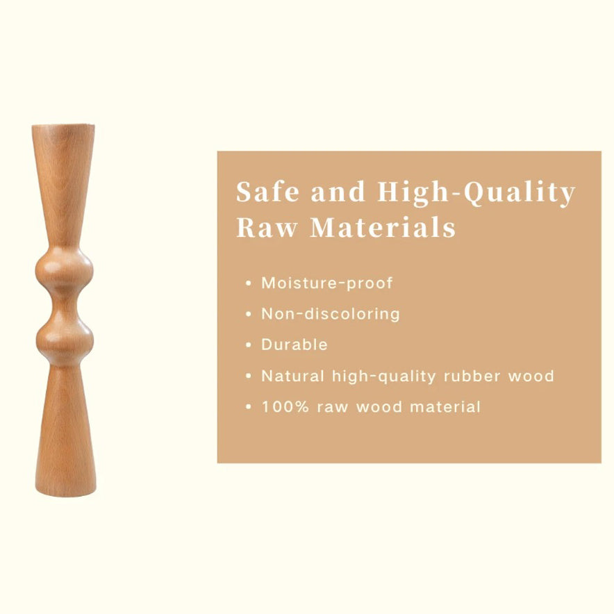 Premium Wood Back Roller for Muscle Recovery, Spine Alignment & Pain Relief, Manual Back Massager, Deep Tissue Roller for Back, Waist, Neck, Shoulders, and Calves, High-Quality Rubber Wood