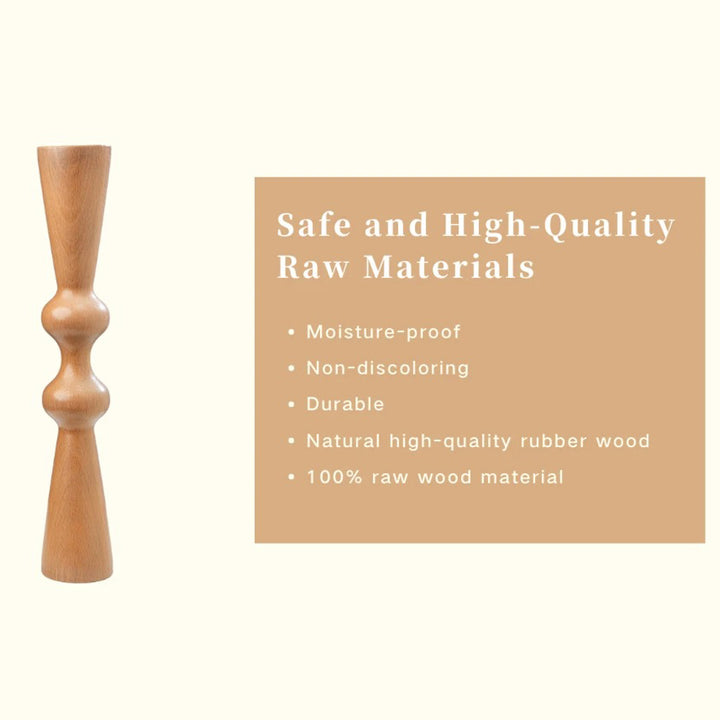 Premium Wood Back Roller for Muscle Recovery, Spine Alignment & Pain Relief, Manual Back Massager, Deep Tissue Roller for Back, Waist, Neck, Shoulders, and Calves, High-Quality Rubber Wood