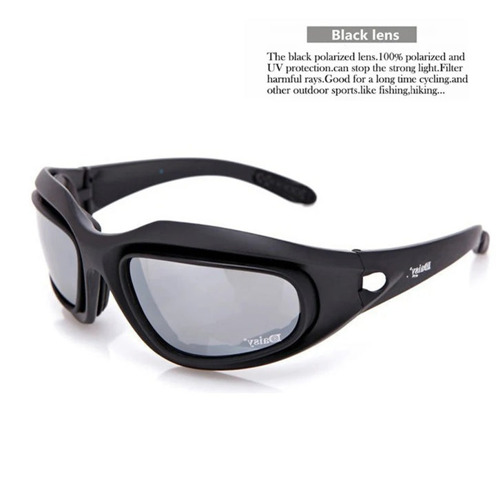 Premium Tactical Polarized Sport Glasses – UV Protection, Anti-Glare, 4 Lens Options for Shooting, Airsoft, Hunting, Hiking & Safety Eyewear
