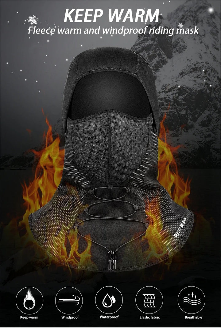Premium Winter Cycling Face Mask – Fleece Thermal Balaclava, Windproof Ski Mask, Snowboard Cap, Adjustable Drawstring, Nylon Lycra for Ultimate Warmth and Comfort