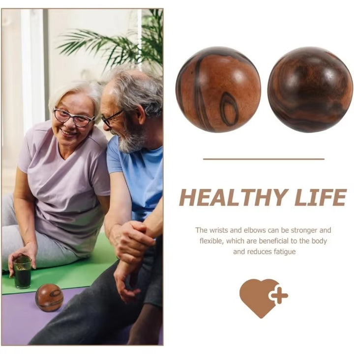 Premium Wooden Massage Balls for Hand Exercise, Stress Relief, and Finger Strength – Set of 2, Ideal for Arthritis, Carpal Tunnel, and Rehabilitation