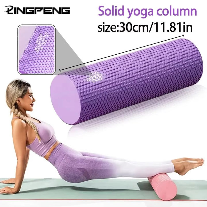 Premium EVA Foam Yoga Roller for Pilates & Home Workouts, 9.5cm Diameter, 29.7cm Length, Enhanced Hexagonal Design for Effective Muscle Recovery and Flexibility