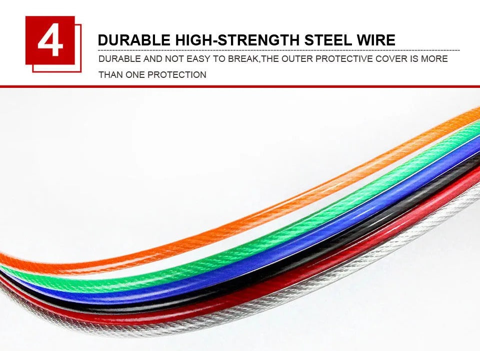 Premium Crossfit Jump Rope – Professional Speed Skipping Rope for MMA, Boxing, Fitness Training, Weight Loss, Adjustable PVC Coated Steel Wire Cable, Durable Aluminum Handles, Fast Bearings for Double Unders & High-Tempo Workouts