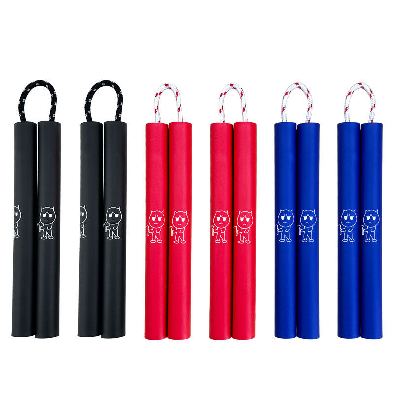 Premium Martial Arts Nunchaku for Children – Taekwondo & Kung Fu Training, Safe Thick Parachute Rope, 245CM Stick, Ages 5-12