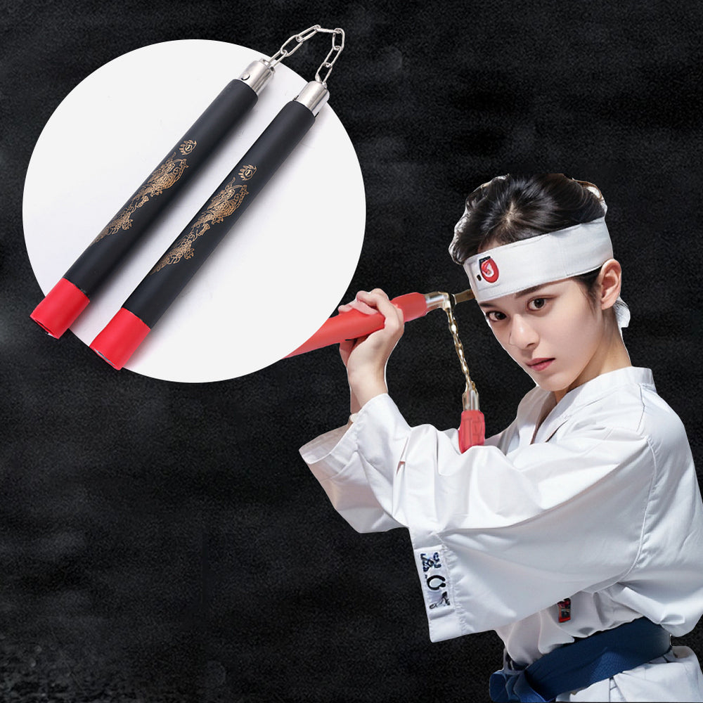 Premium Beginner Practice Nunchucks – Safe Foam Rubber Construction, Portable Training Tool for Martial Arts, Improve Agility